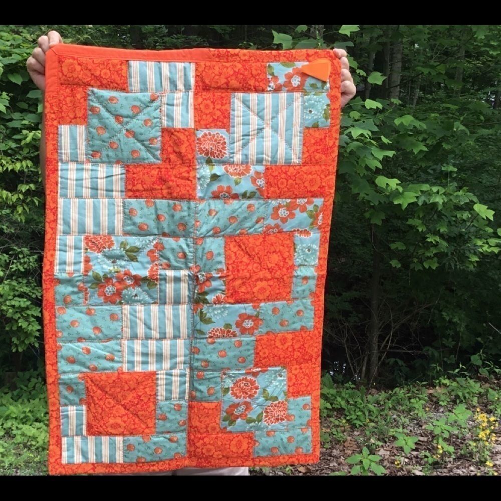 NWT. Hand Crafted. Orange/Blue Runner